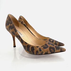 SOLD!! Jimmy Choo Empire Pumps Women Leopard Brown  Shoes